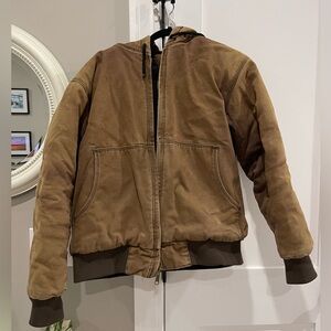 Cabelas Men's Brown Hooded Canvas Jacket